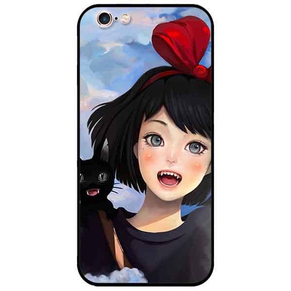 Ốp lưng in cho Iphone 6 Plus/ 6s Plus Mẫu Cô Gái Nơ Đỏ