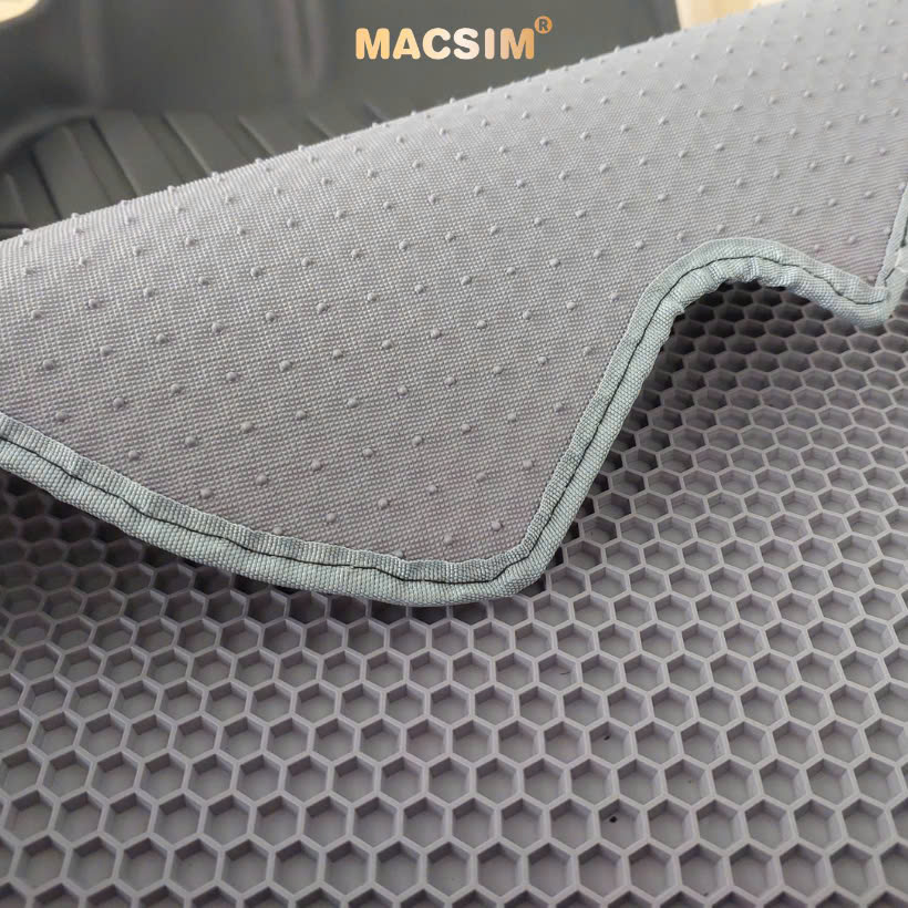 Thảm 2 lớp (sd3) dạng lưới lục giác MG5 (màu ghi) bề mặt cao su siêu sạch nhãn hiệu Macsim