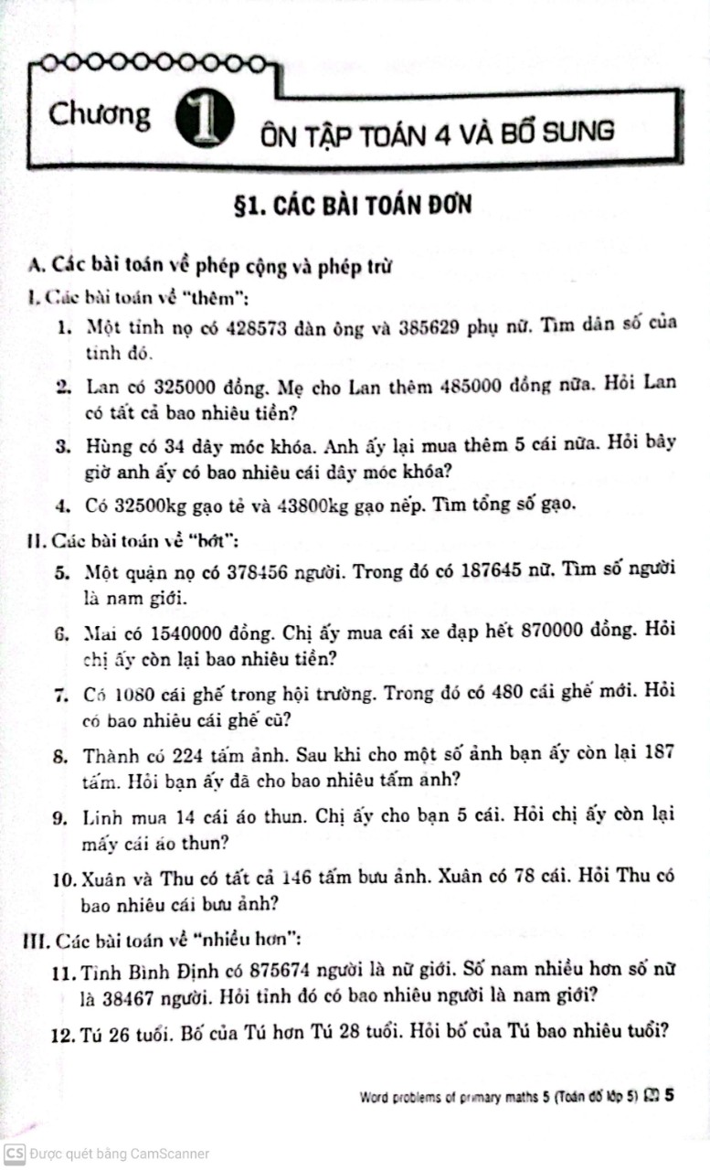 Toán Đố Lớp 5 - Word Problems Primary Maths 5 - tái bản lần thứ nhất