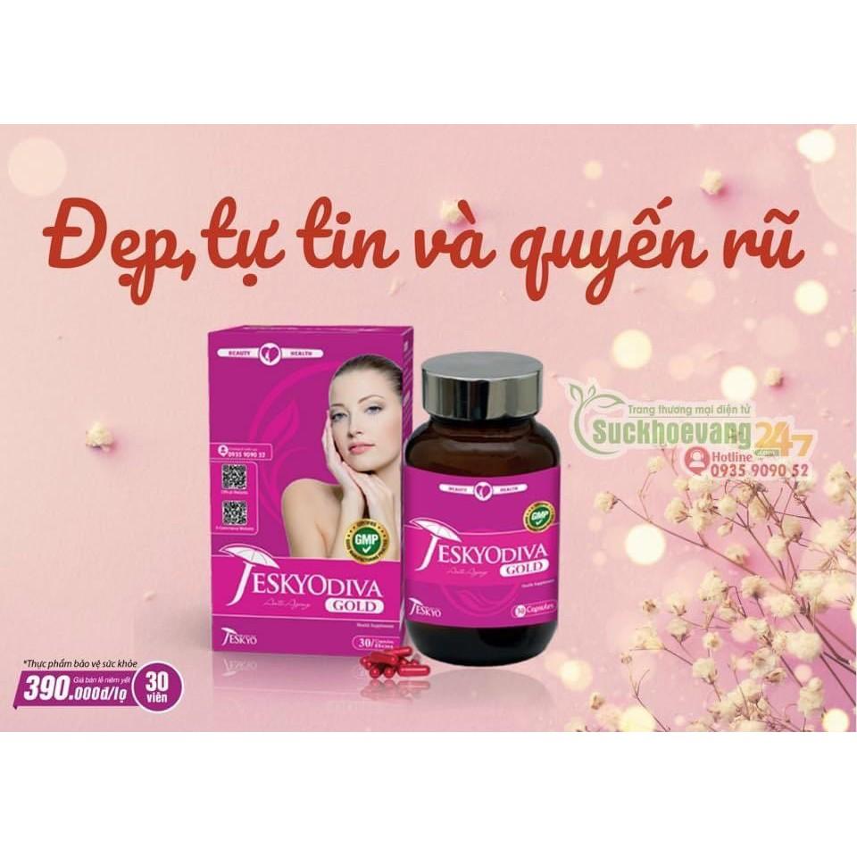 TPBVSK Đẹp da Jeskyo Diva Gold lọ 30 viên Combo 4 tặng 1