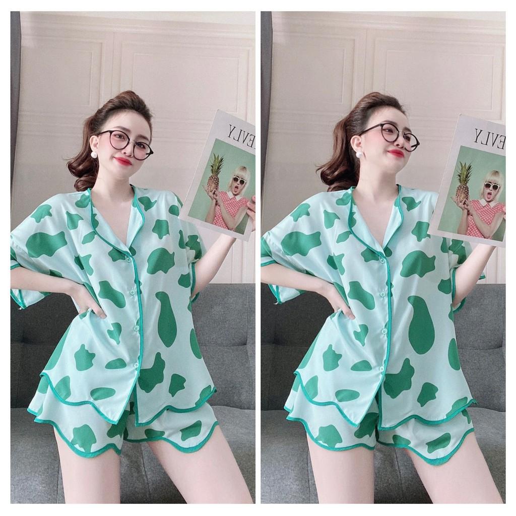 Đồ Ngủ Lụa Bigsize Pijama Nữ, Đồ Bộ Mặc Nhà Nữ , Chất Lụa 100D Cao Cấp, fom dưới 70kg - ẢNH CHỤP THẬT