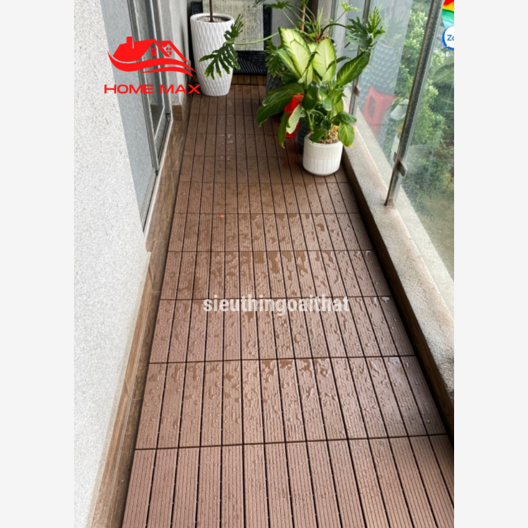 Vỉ Nhựa Lót Sàn Home Max. Lót Sàn Ban Công/Nhà Tắm/Hồ Bơi/Sân Thượng (30x30x2cm), Chống Trơn Trượt, Cực Bền - Hàng VNXK (Loại 1)