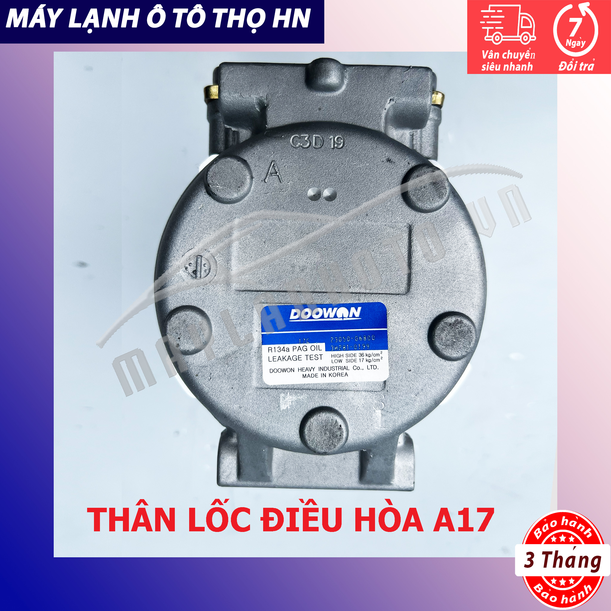 Thân Lốc điều hòa A17 không đầu Hàn Quốc