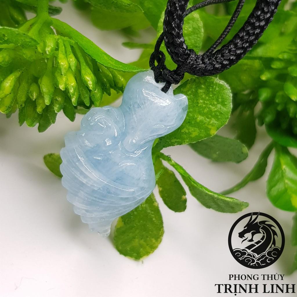 VÒNG CỔ CỬU VỸ HỒ LY ĐUÔI VŨ ÔM HOA XANH BIỂN 3CM