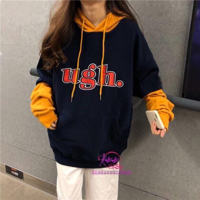 Áo hoodie nữ in U g h siêu dễ thương