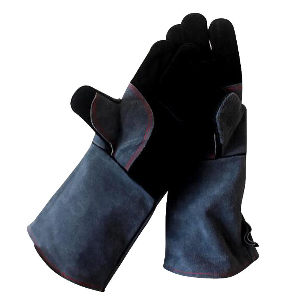 Grey Welding Gloves Heat Resistant Welder Gloves Working Safety Workwear