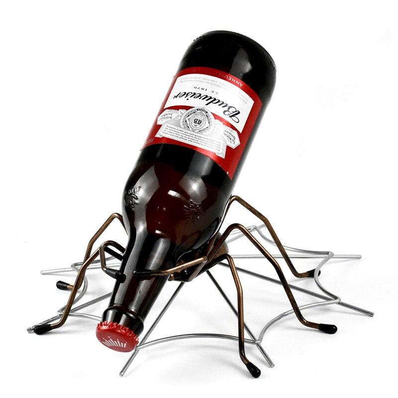 Spider Wine Bottle Rack Iron Art Beer Metal Stand Craft Supplies Desktop Cabinet Ornament Home Decoraton Bottle Holder