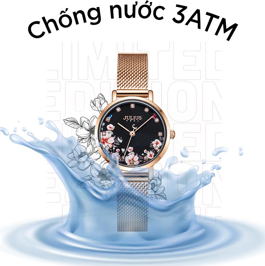 Đồng hồ hàn quốc Julius nữ JA-1164LG Hoa - Limited