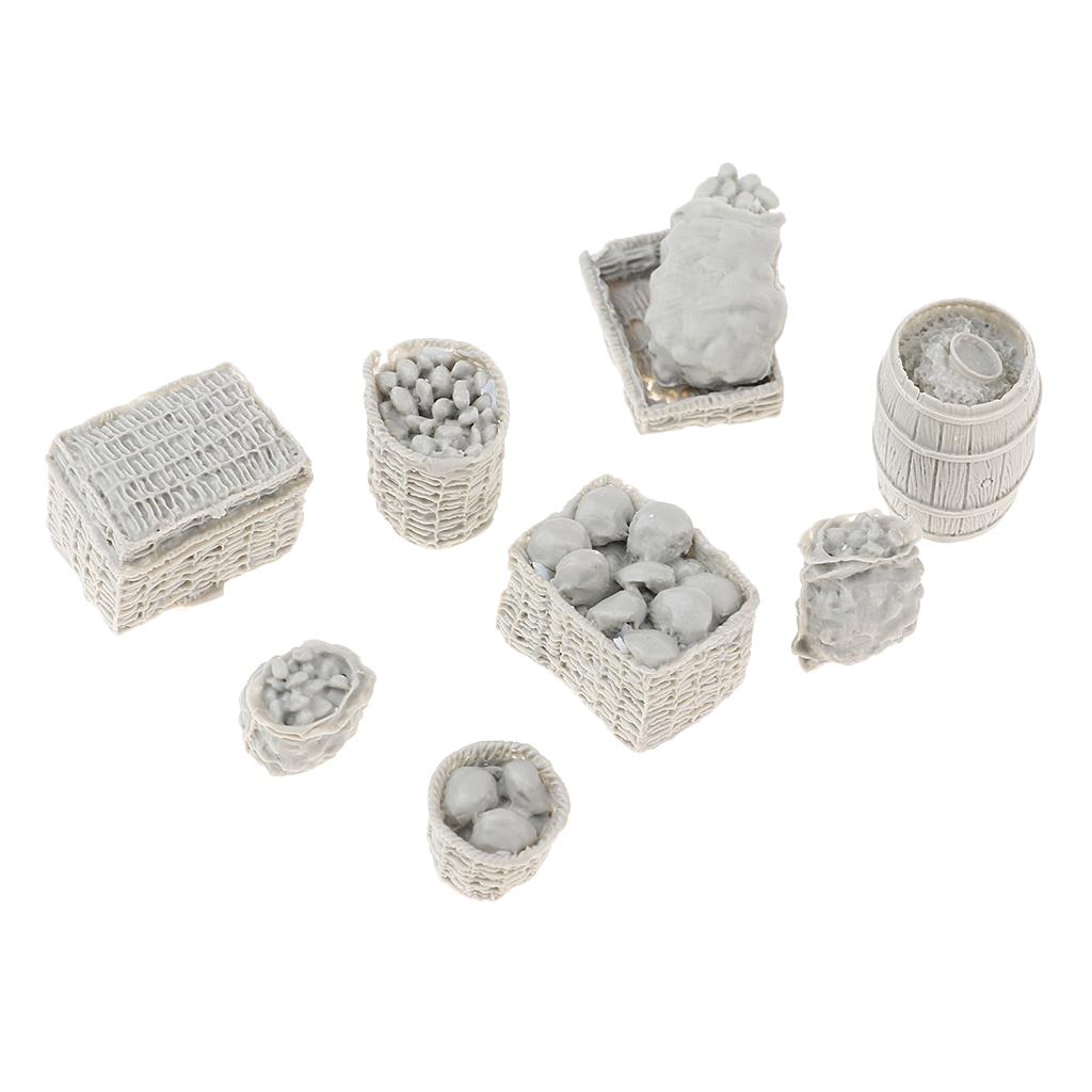 1:35 Quy Mô Nhựa Lính Nguồn Cung Cấp Thực Phẩm Rổ Cask Mô Hình Cho Cát Giáp DIY