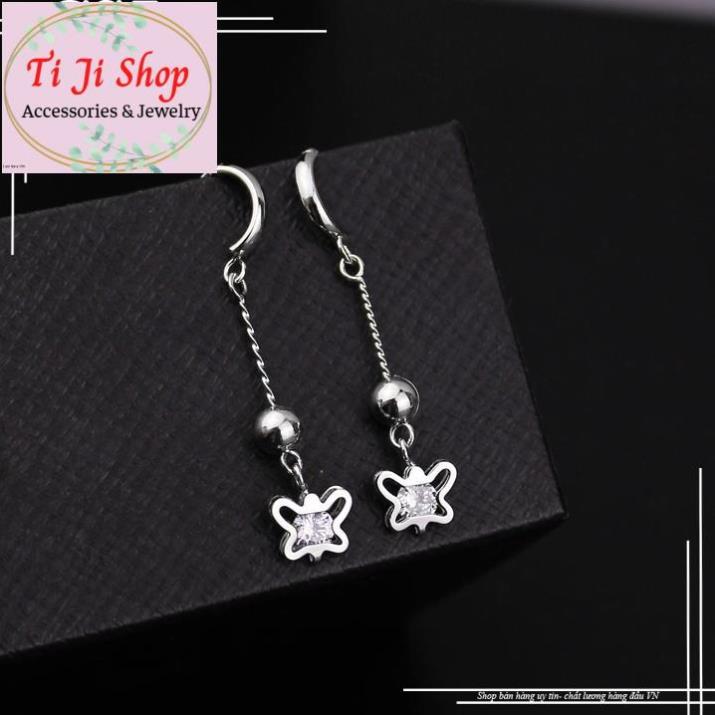 BÔNG TAI NỮ INOX TÒN TEN CON BƯỚM KHÔNG ĐEN