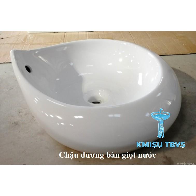 Chậu lavabo, tChậu rửa mặt dương bàn hình giọt nước. Kmisu thiết bị vệ sinh