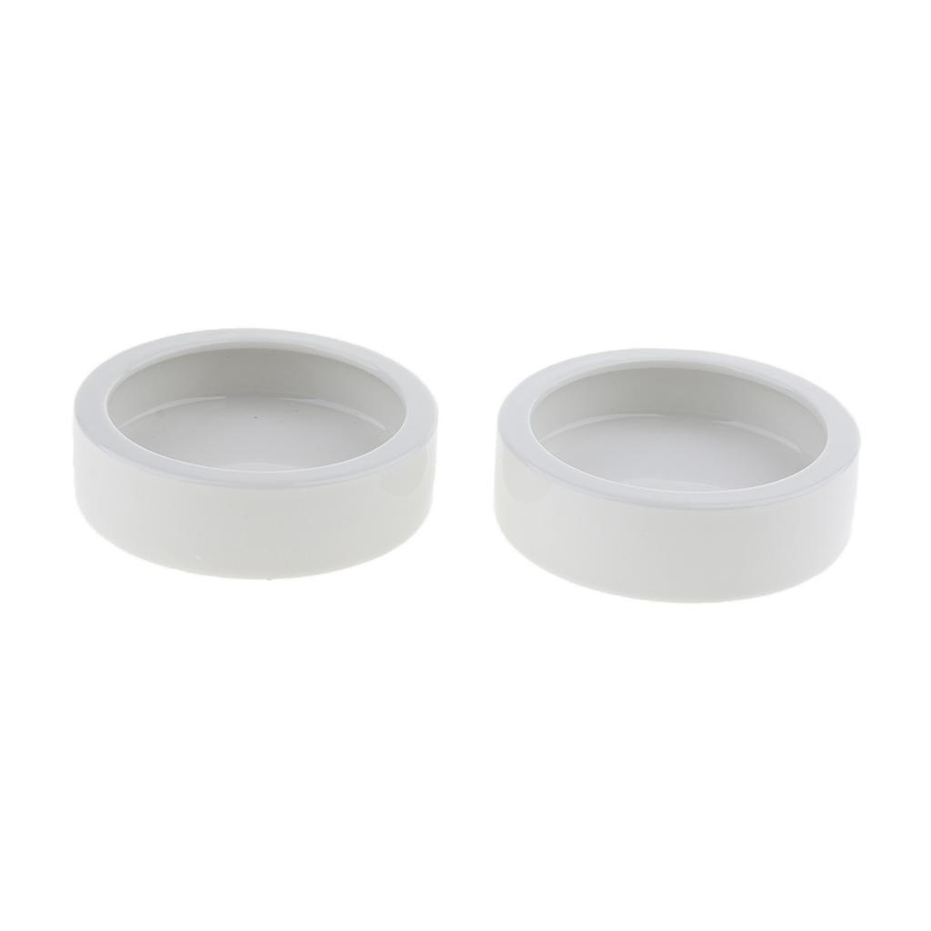 2 Pcs Reptile Feeder Ceramics Food Bowl Anti-escape Dish for Medium