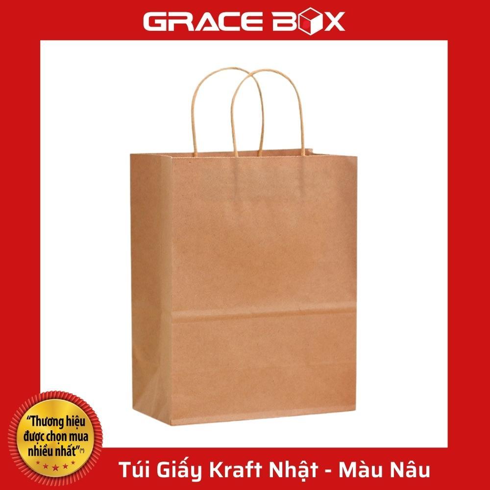 Túi Giấy Kraft Nhật Bản Cao Cấp - Màu Nâu - Siêu Thị Bao Bì Grace Box