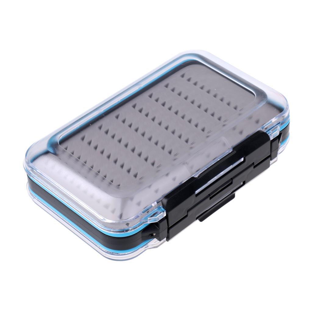 ABS Plastic High-capacity Two-sided Waterproof Fly Box Slit Foam/Easy Grip Foam Multi-function Fly Fishing Box