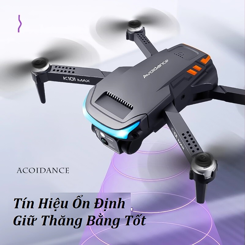 Máy Bay Điều Khiển Từ Xa Vinetteam Flycam K101 Max Camera Kép Quadcopter UAV Với Bản Nâng Cấp 720P/1080P/4K HD FPV GPS WiFi Cảm Biến Chướng Ngại Vật Chất Hơn F11 Pro 4k, Mavic 2 Pro, l900 Pro - Hàng Chính Hãng