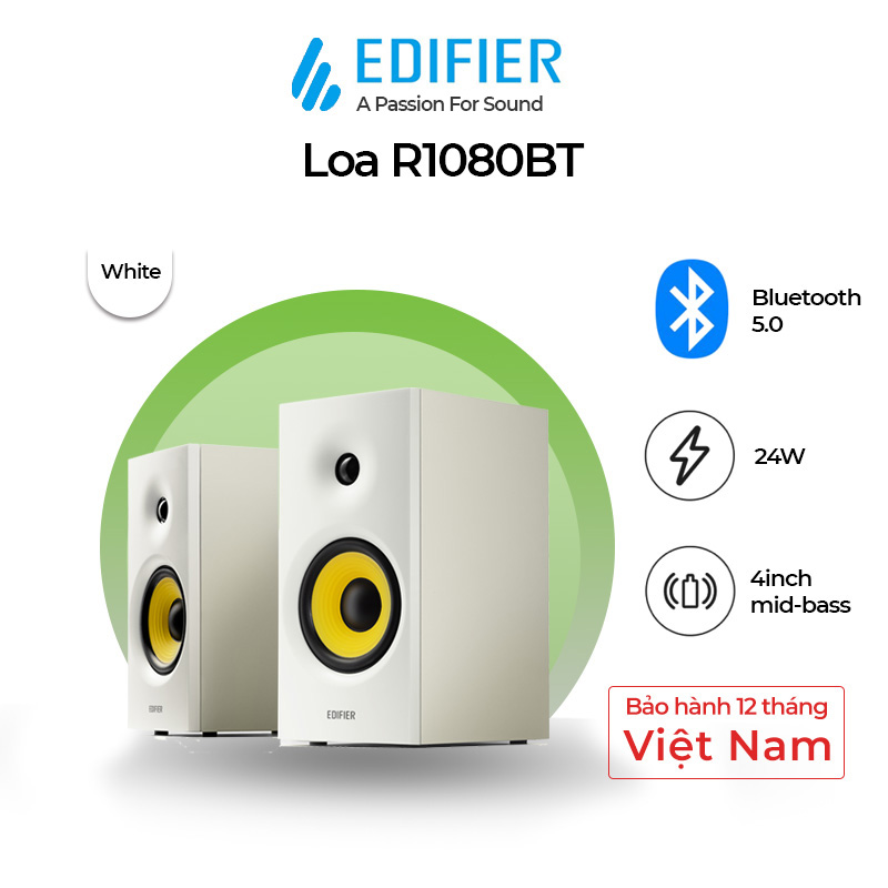 Loa bluetooth Edifier R1080BT Phân tần điện tử Bass driver 4 inch - Hàng chính hãng