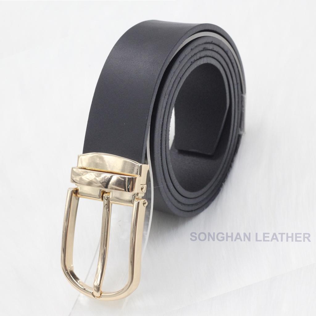 Dây Thắt Lưng Da Bò Nguyên Tấm, DâyNịt Nam Da Bò Khóa Kim Cao Cấp Songhan Leather MB02, Bảo Hành 12 Tháng