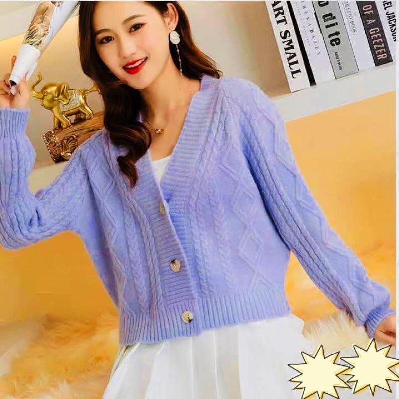 Áo khoác len dáng ngắn Áo cadigan len đẹp, cổ V trẻ trung dễ phối đồ, nhiều mẫu, len mềm mịn