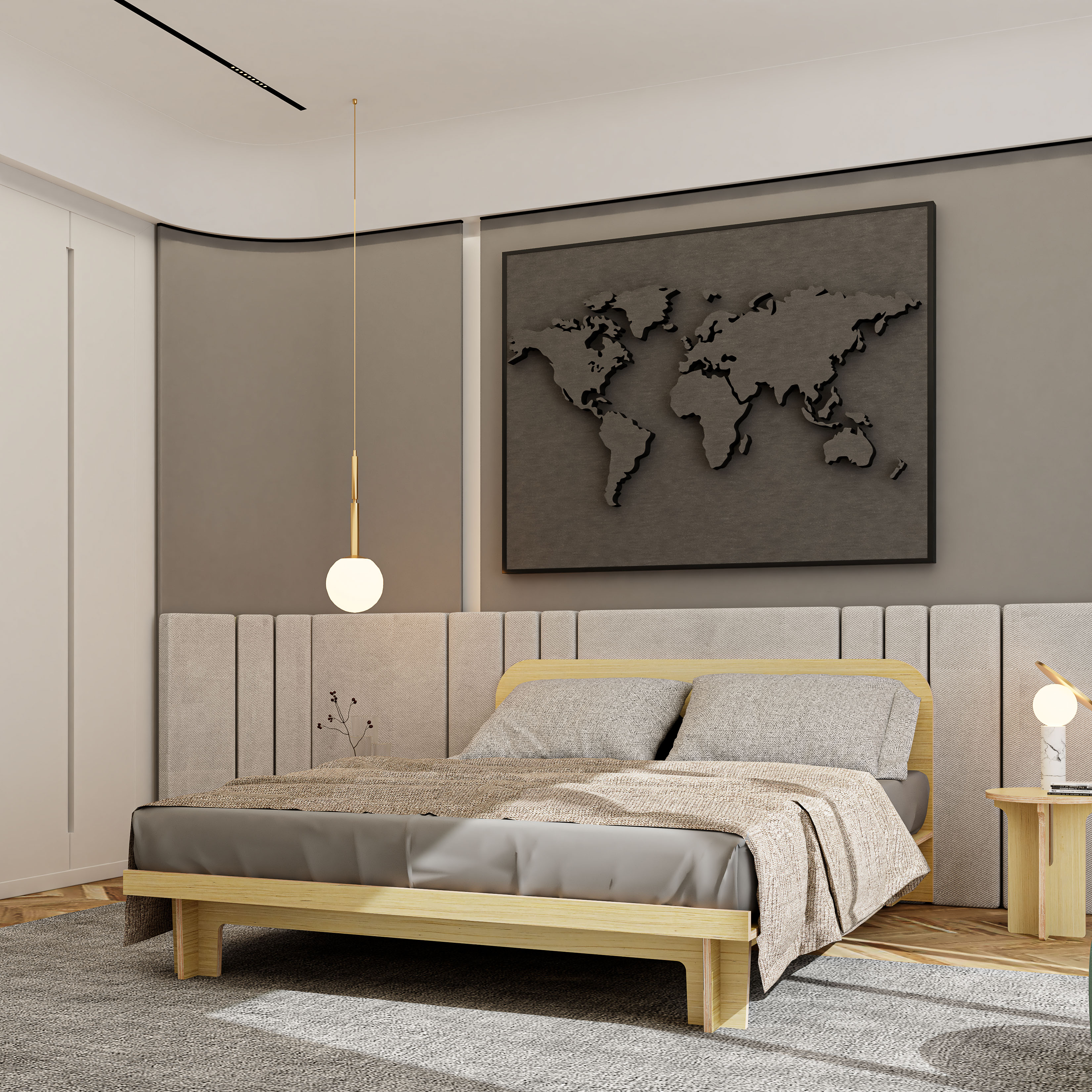 HAPPY FURNITURE ,Gỗ tự nhiên ,Giường ngủ gỗ Plywood - AIDAN , GNG_190 GNG_191 GNG_192 GNG_193, 205cm x 27cm DxC
