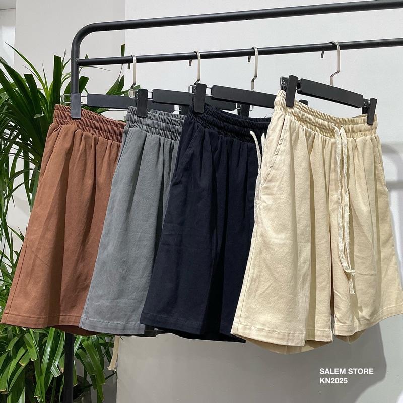 Quần Short Chất Kaki Pha Nhung 2025 Phong cách Basic Mùa Hè