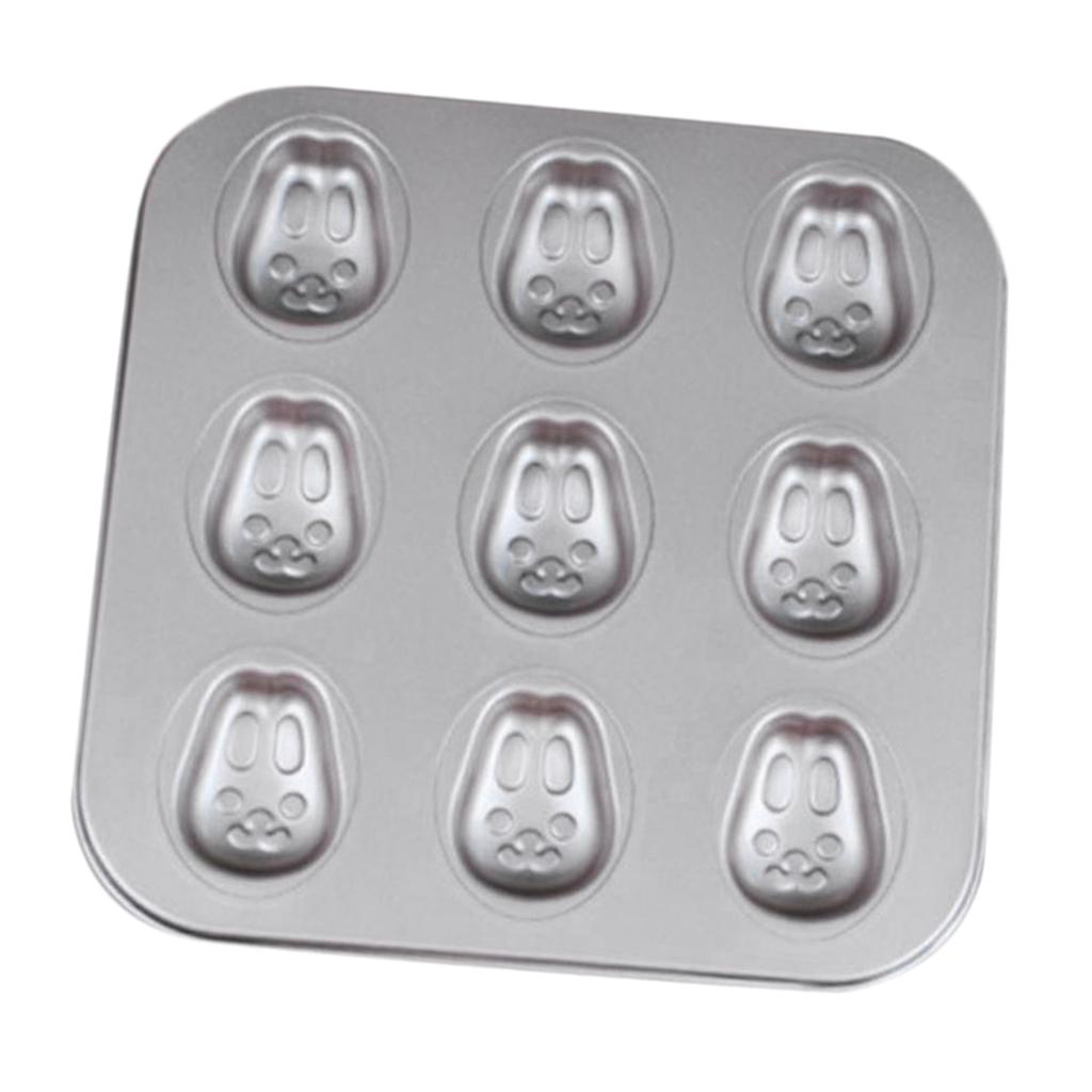 Mold Cake Pan Cupcake Cake Muffin Bakeware for Oven Baking 9 Holes-Rabbits