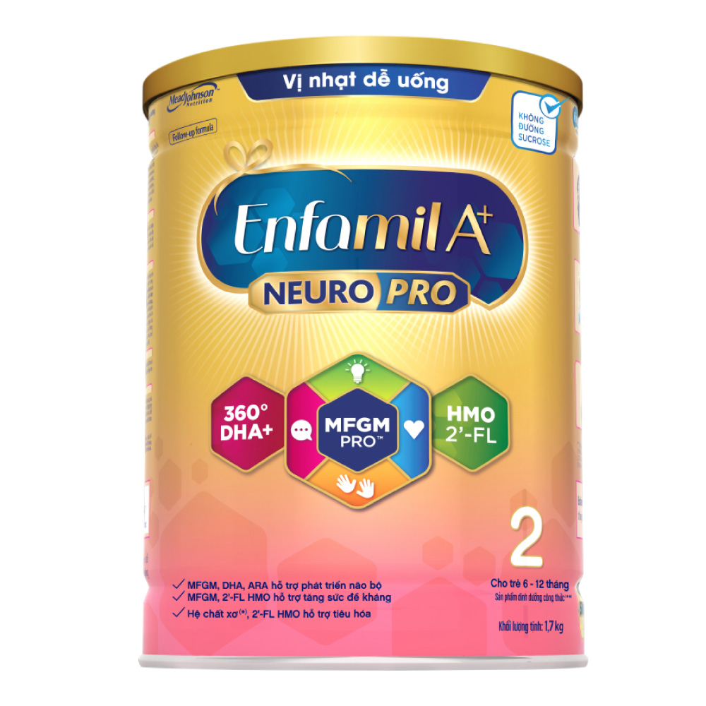 Sữa bột Enfamil A+ NeuroPro 2 với 2’-FL HMO cho trẻ từ 6 –12 tháng tuổi– 1.7kg