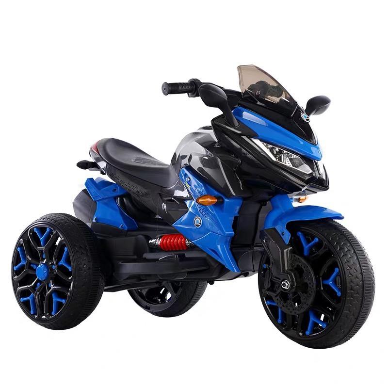 Xe máy điện moto 3 bánh trẻ em BNM 5188 đồ chơi đạp ga 2 động cơ (Đỏ-Trắng-Xanh-Vàng