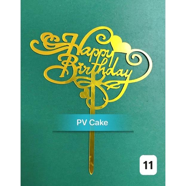 Que cắm Happy Birthday, set 2 que, có 11 mẫu