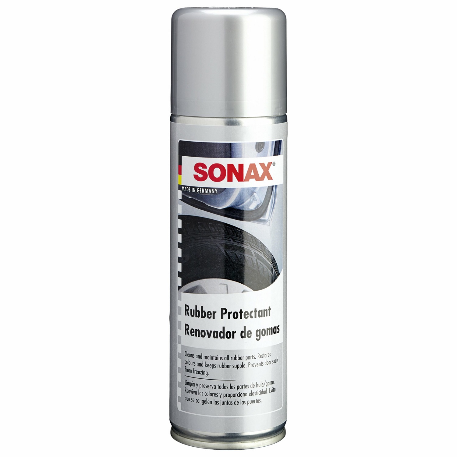 Chai xịt bảo dưỡng cao su, lốp xe Rubber Protectant Sonax 340200 300ml - Duy trì độ đàn hồi, chống nứt, chống bạc màu