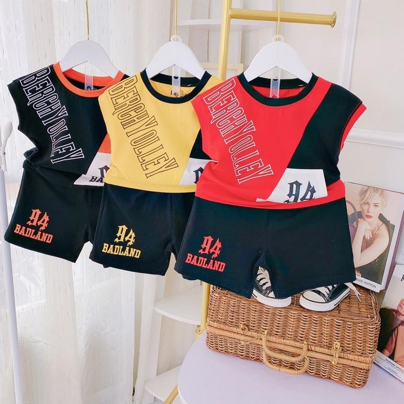 Bộ cotton sát nách bé trai kiểu dáng hiphop 94 BADLAND sành điệu 10-22kg