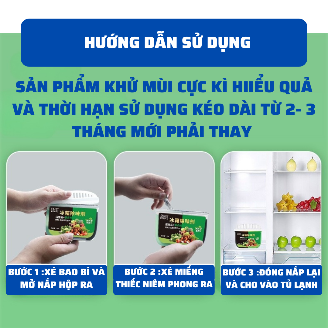 Khử mùi tủ lạnh than hoạt tính thiên nhiên Hương Trà Xanh giúp khử mùi hôi diệt khuẩn hiểu quả an toàn sức khỏe K90