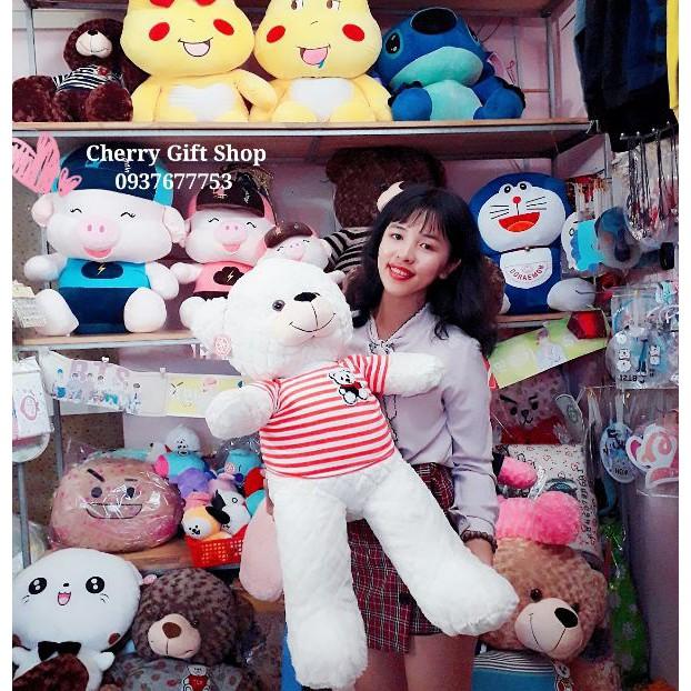 Gấu Bông Teddy Trắng Cao Cấp 90cm Ảnh Shop Chụp