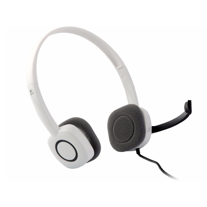 Tai nghe chụp tai Logitech H150 - 2 jack 3.5mm, Mic khử giảm tiếng ồn, âm thanh nổi - Hàng chính hãng - Màu Trắng