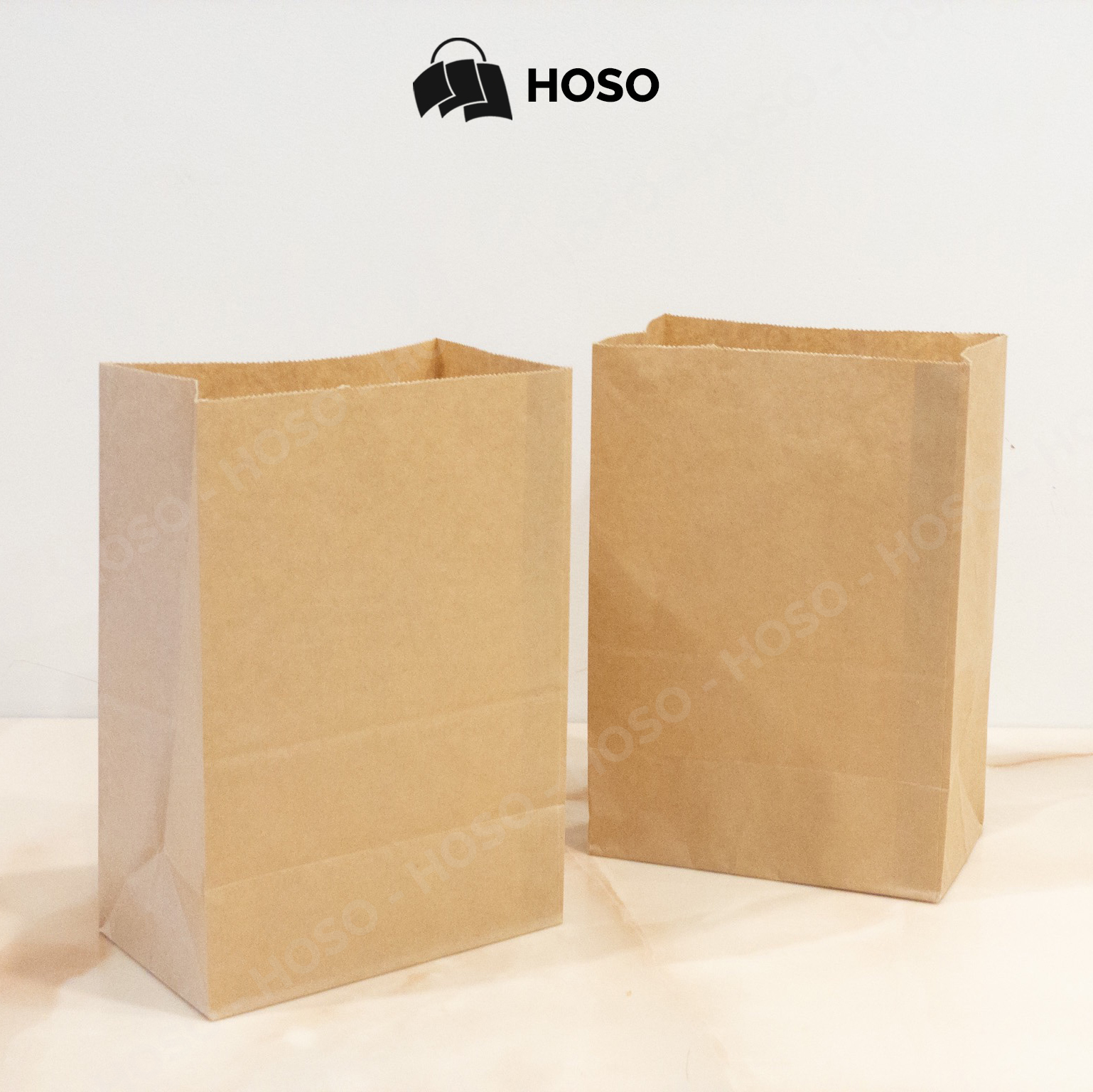 Túi giấy kraft không quai đựng quà, thực phẩm giá rẻ, chất lượng cao