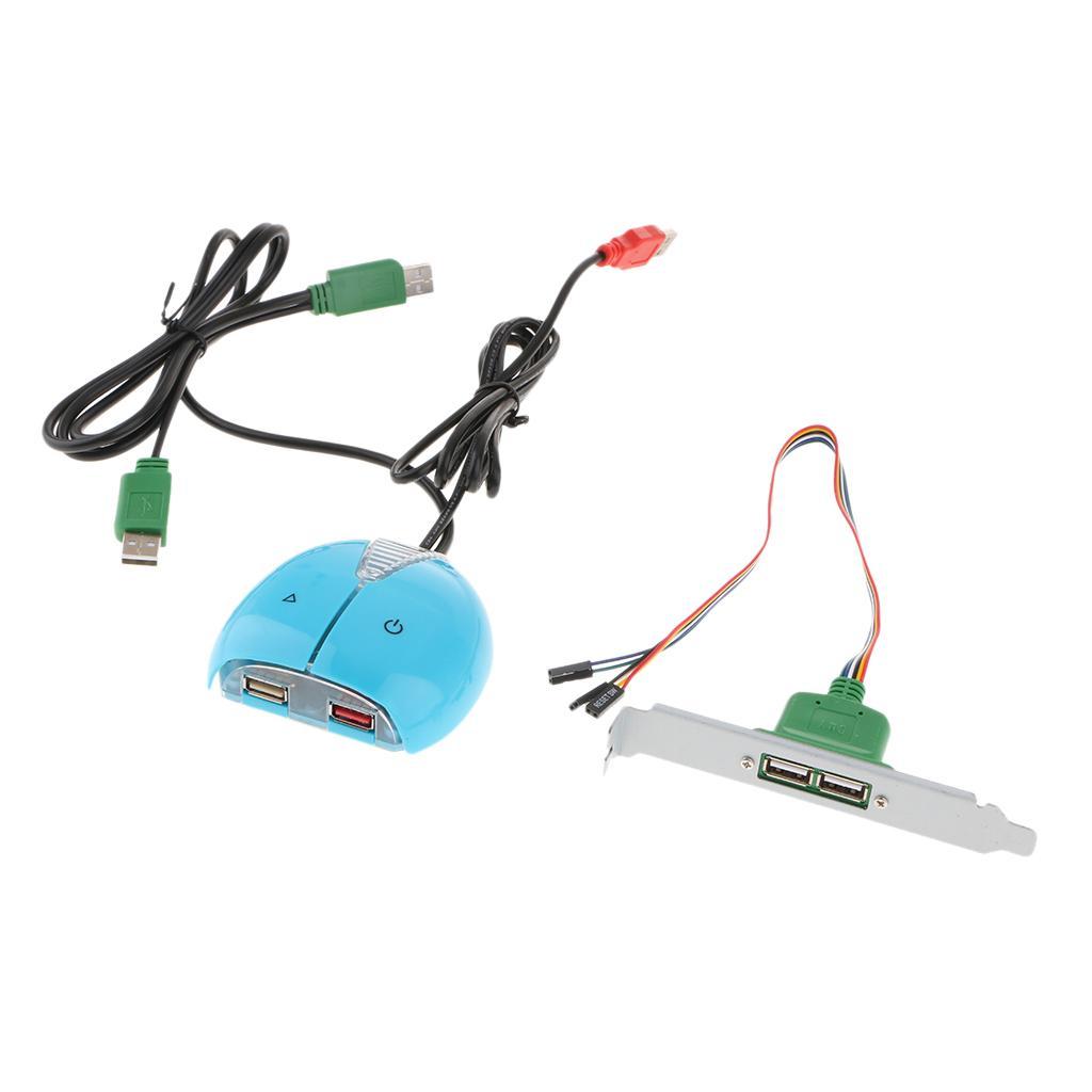 Desktop Computer  /off Reset Button Switch with Dual USB Blue