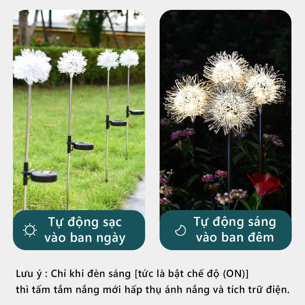 Đèn Trang Trí Năng Lượng Mặt Trời Bồ Công Anh - Cắm Đất, Trang Trí Sân Vườn, Tiệc Cưới, Lễ Hội - DA3011