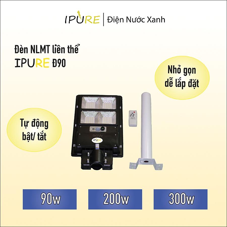 Đèn năng lượng mặt trời IPURE Đèn NLMT ngoài trời liền thể có nhiều công suất 30w, 90w, 120w, 200w, 300w