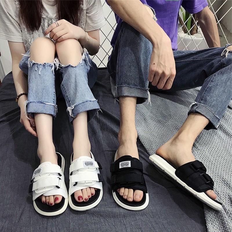 Dép 2 quai ngang nam nữ dán fashion kiểu dáng trẻ trung