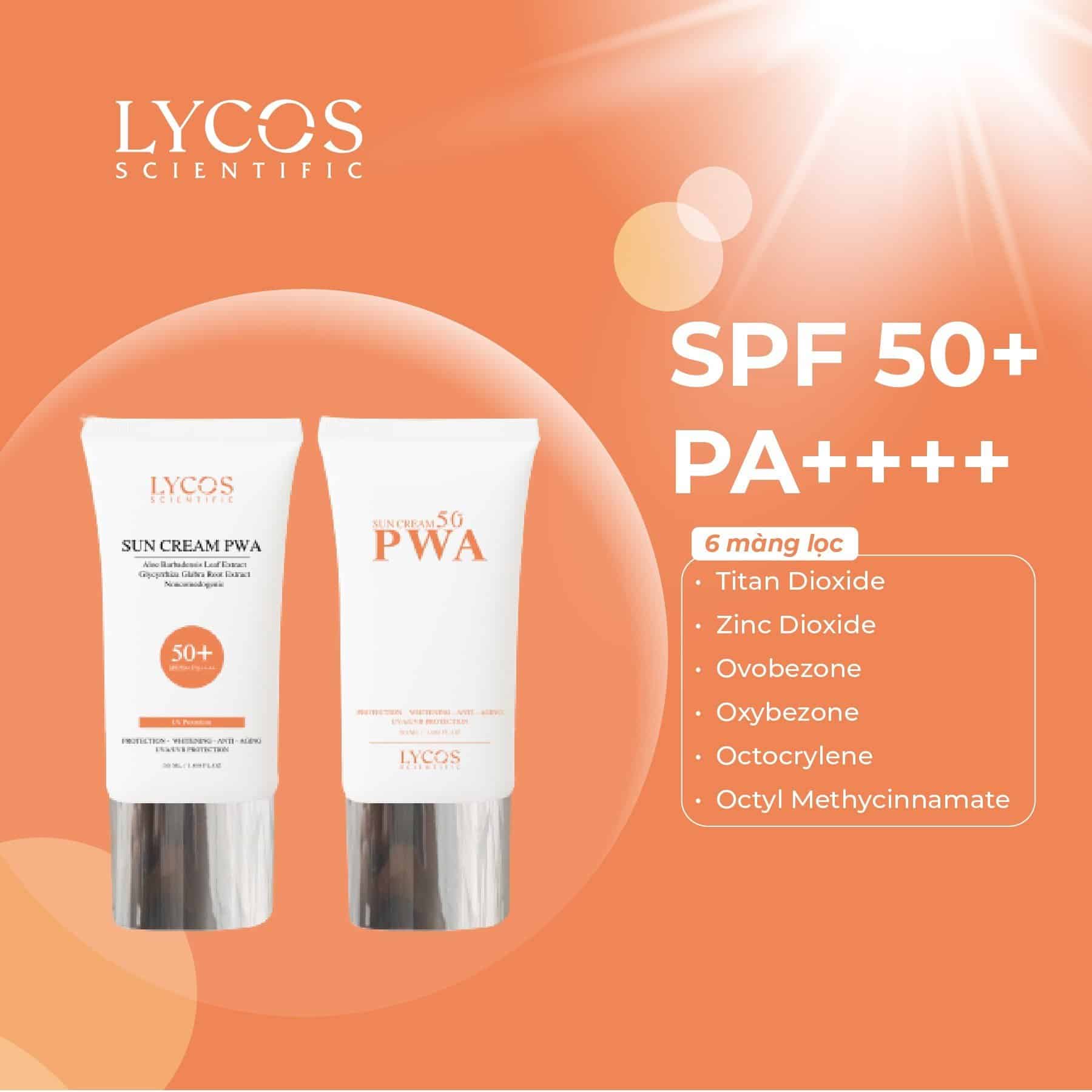 Kem Chống Nắng Kiểm Soát Dầu Lycos PWA ngừa mụn SPF 50+ PA ++++ kiểm soát bóng nhờn hiệu quả