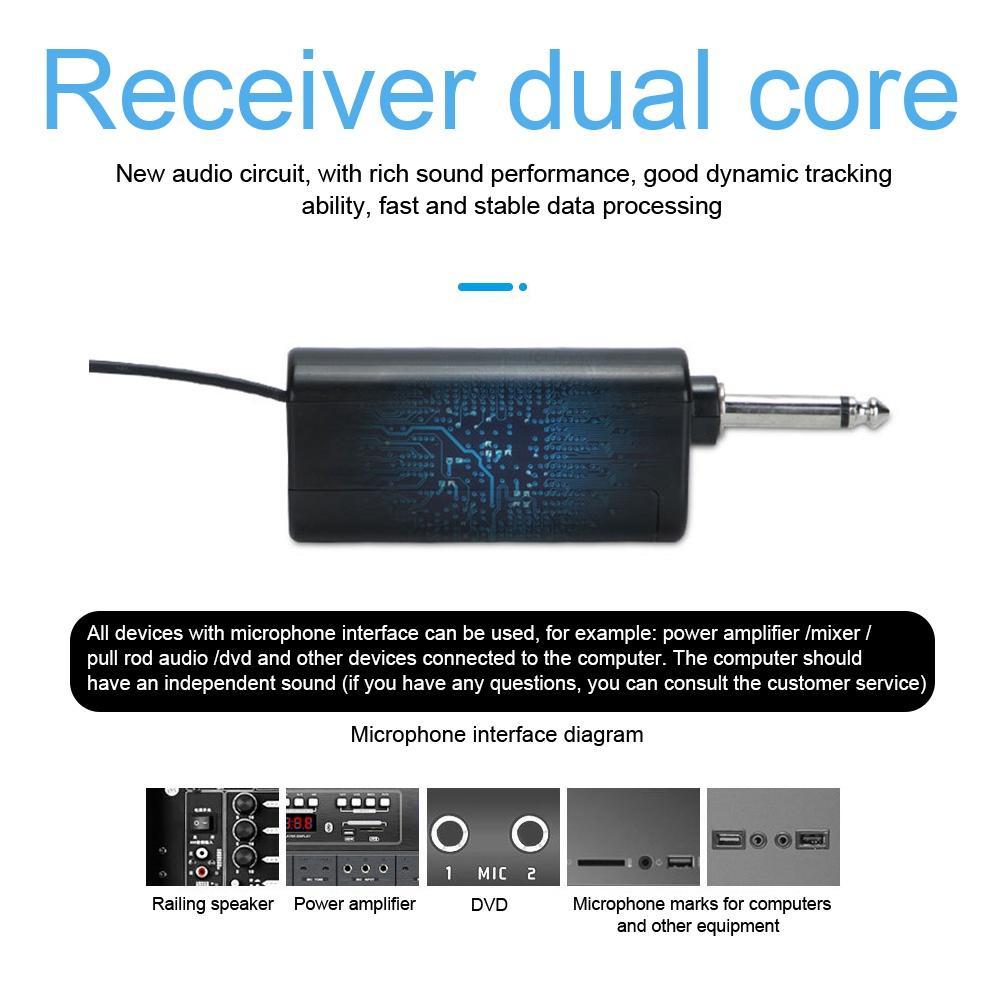 Micro Cầm Tay Không Dây Sạc Pin UHF Dynamic Hypercardioid Dùng Để Hát Karaoke / Tiệc Tùng / Nhà Thờ Trường Học