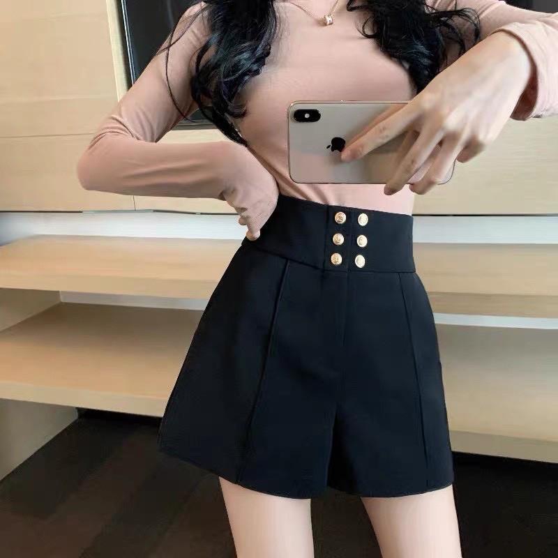 Quần sooc đùi nữ cạp cao 6 cúc ️ SANG CHẢNH ️ Chất liệu tuyết mưa cao cấp, siêu xinh, siêu hác