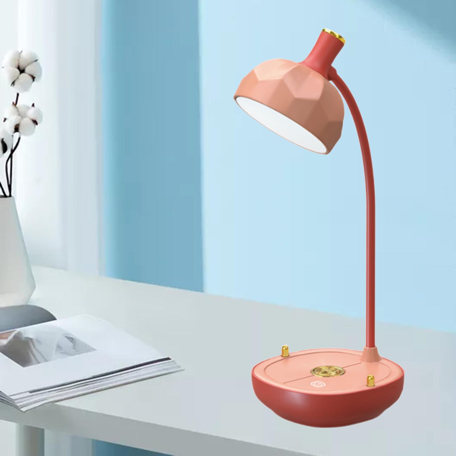 Dimmable LED Light Bedside Reading Lamp Touch Sensor USB Charging Pink