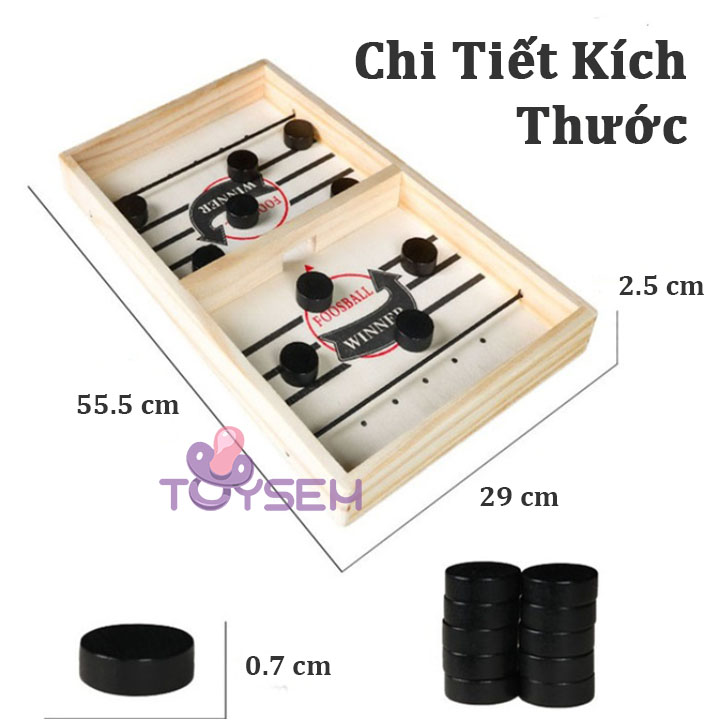 Bàn chơi bắn quân hockey qua lỗ bằng gỗ size lớn - Khúc côn cầu bàn gỗ foosball winner - Quà tặng sinh nhật cho bé trai, bé gái cute