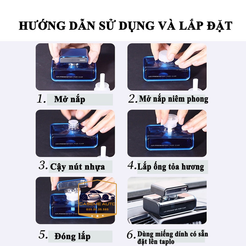 Nước Hoa Ô Tô Duke Chiết Xuất 100% Từ Thiên Nhiên, Khử Mùi, Chống Say Xe, An Toàn Cho Sức Khỏe - Hàng Nhập Khẩu