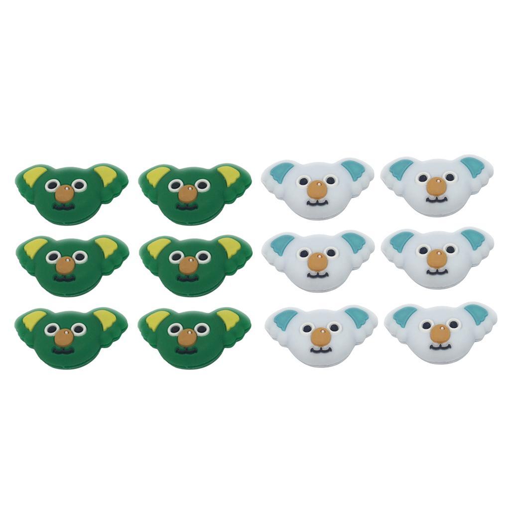 12 Pieces Tennis Racquet Damper Shock Absorber For Tennis Racket Green Gray