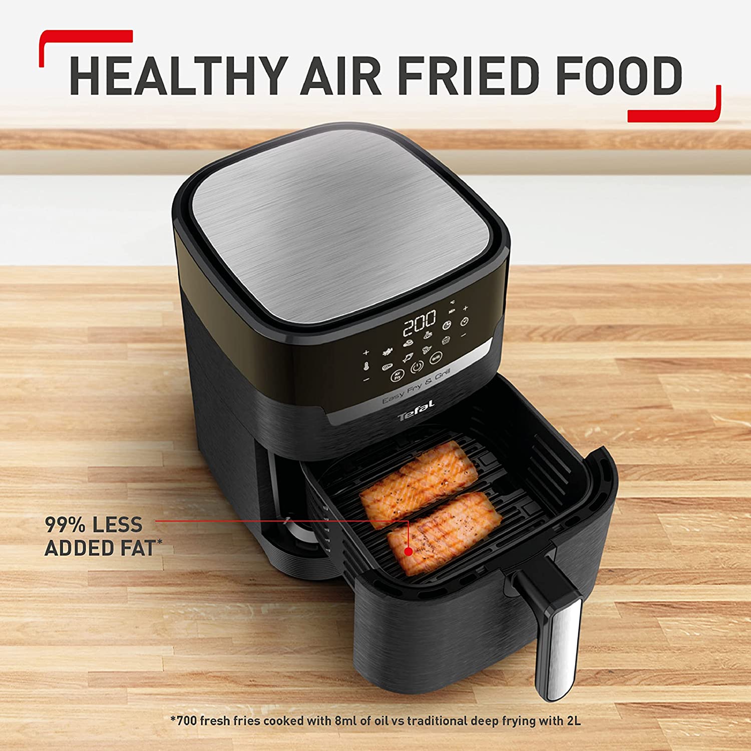 Nồi Chiên Không Dầu Kiêm Lò Nướng TEFAL EY5018 Easy Fry &amp; Grill XL Classic, Nhập Khẩu Đức Dung Tích 4.2L, Công Suất 2000W - Hàng Nhập Khẩu