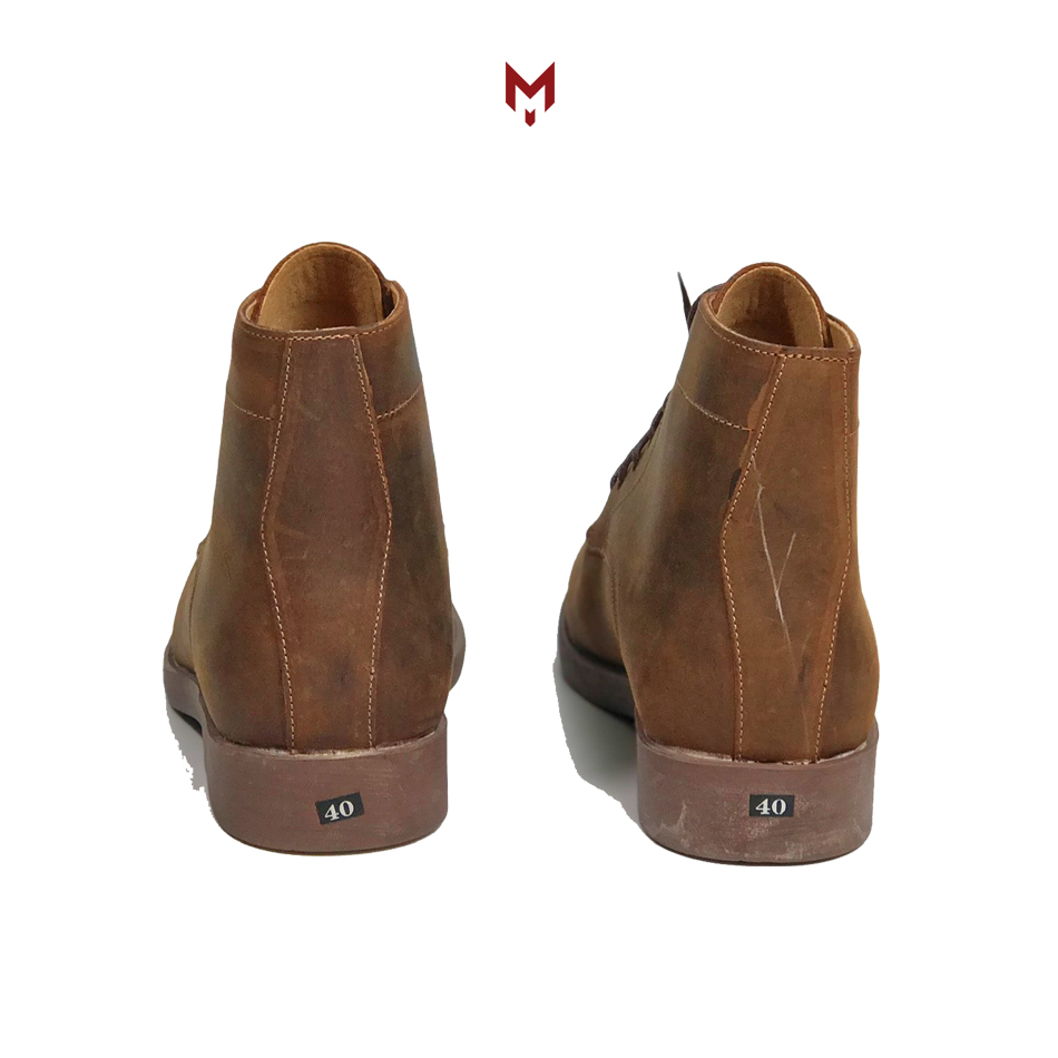 Giày cao cổ nam Moctoe Boots da bò sáp ngựa điên cao cấp thời trang vintager phong cách bụi