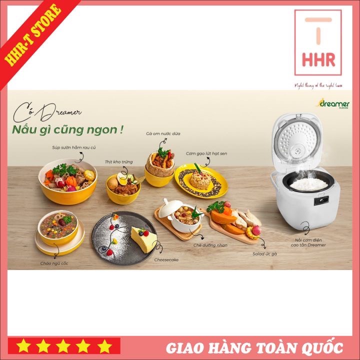 CAO CẤP Nồi Cơm Điện Cao Tần 19 Chức Năng Nấu Ăn Dreamer DR-IH15B HÀNG CHÍNH HÃNG Màu Đen