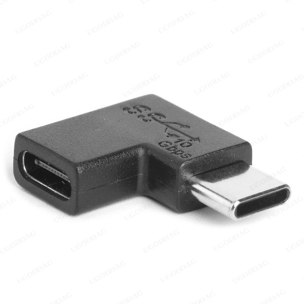 2pcs USB C Adapter Type-C Male to Female Female to Female Right&Left Angled 90 Degree Extension Adapter for Tablet Laptop