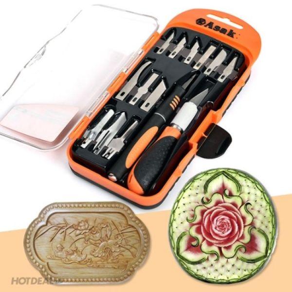 Bộ dao điêu khắc - Chiết ghép Cây cao cấp 14 chi tiết AK Dao không rỉ bền đẹp